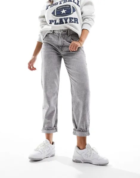 Серые джинсы Bershka Mom