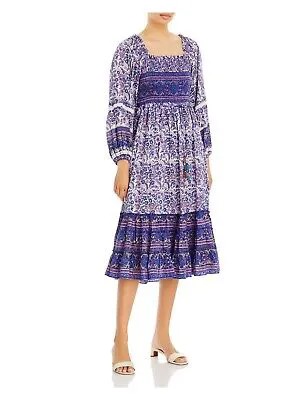 Женское синее пуловерное платье BELL с пышными рукавами Midi Fit + Flare Dress S