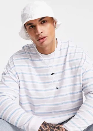 Oversized-лонгслив из органического хлопка в полоску сиреневого цвета ASOS DESIGN-Зеленый