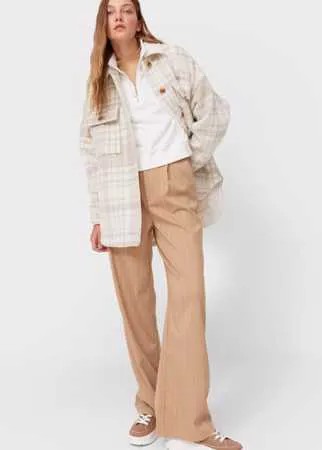 Stradivarius Стеганая Куртка-Рубашка Цвет Небеленого Полотна M