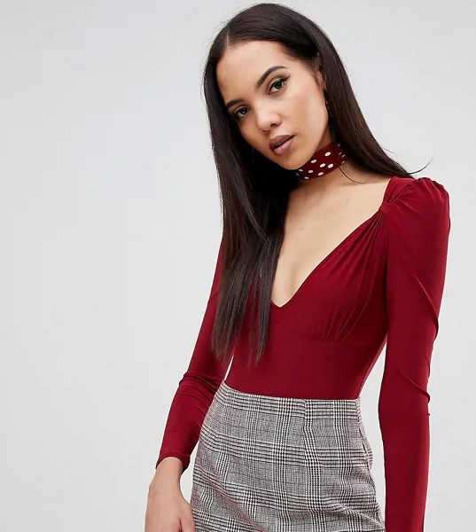 Боди с вырезом сердечком Fashion Union-Красный