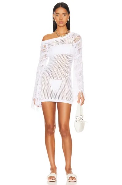 Платье мини Camila Coelho Carlin Off Shoulder Knit, белый