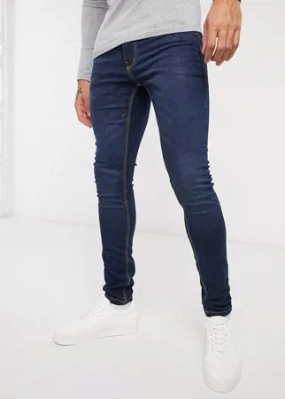 Темно-синие супероблегающие джинсы стретч French Collection-Темно-синий