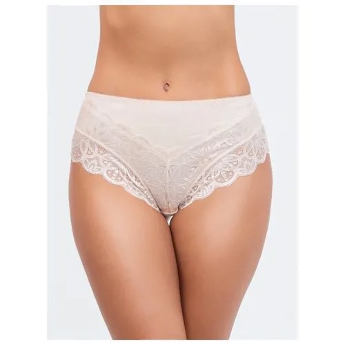 Vis-a-Vis Трусы слипы высокой посадки с кружевом, размер XXXL, beige