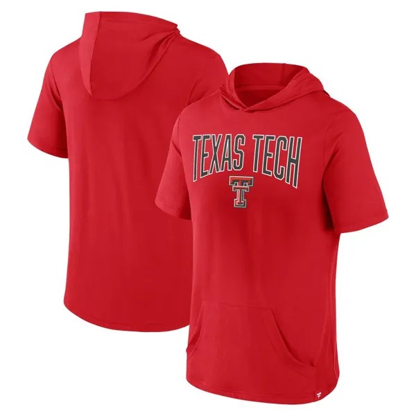 Мужская красная футболка с капюшоном с логотипом Texas Tech Red Raiders Outline Fanatics
