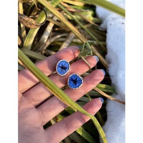 Серьги True Stones, азурит, синий