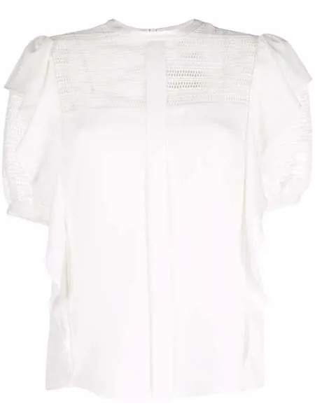 TWINSET блузка с короткими рукавами и оборками