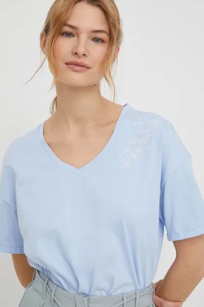 Хлопковая футболка United Colors of Benetton, синий