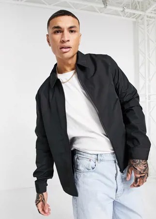 Черная водонепроницаемая куртка Харрингтон ASOS DESIGN-Черный