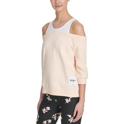 DKNY Sport Женский розовый пуловер для фитнеса с открытыми плечами Спортивный топ L BHFO 8889