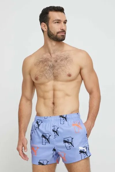 Плавки-шорты с логотипом Cat Puma, фиолетовый
