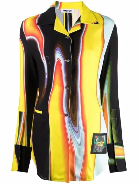 AMBUSH PRINTED SHIRT YELLOW/BLACK MULTICOLOR