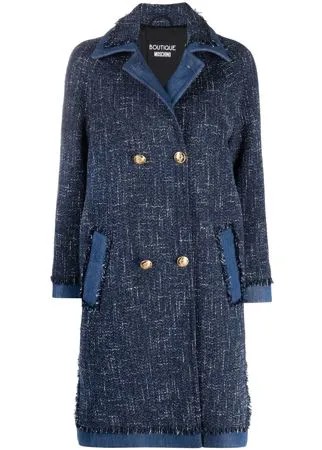 Boutique Moschino двубортное твидовое пальто