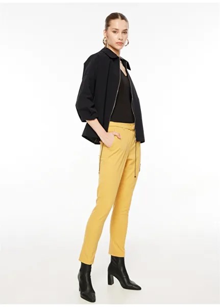 Стандартные женские брюки горчичного цвета с нормальной талией Selen