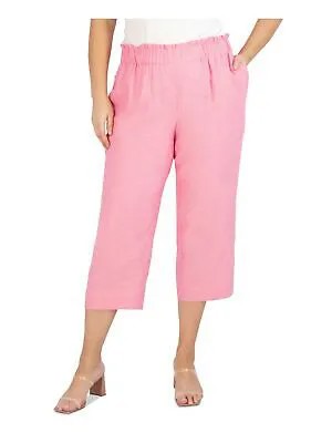 JONES NEW YORK Женские розовые укороченные брюки без застежек для работы с высокой талией Plus 2X