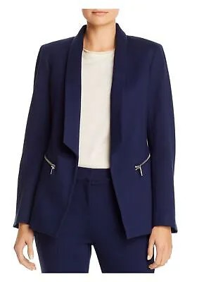 TAHARI Женский темно-синий деловой пиджак на молнии с карманами 14