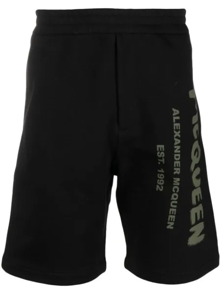 Alexander McQueen шорты с логотипом, черный