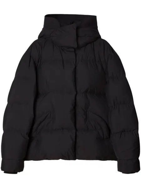 Off-White пуховик с капюшоном, черный