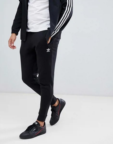 Черные джоггеры с вышитым логотипом adidas Originals-Черный