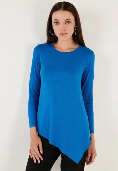 Блузка ASYMMETRIC CUT CREW NECK LELA, цвет saxe blue