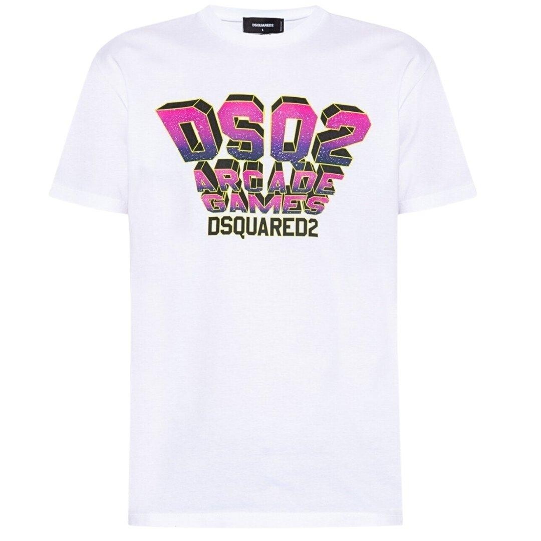 Белая футболка классного кроя с логотипом Space Invaders Dsquared2, белый
