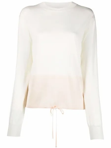 Jil Sander трикотажный джемпер с кулиской, нейтральный цвет