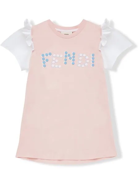 Fendi Kids топ А-силуэта с принтом