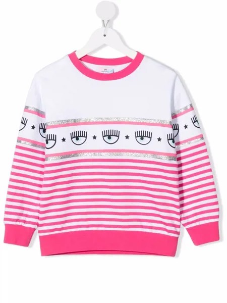 Chiara Ferragni Kids толстовка в полоску