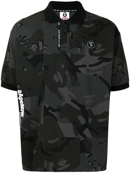 AAPE BY *A BATHING APE® рубашка поло с камуфляжным принтом