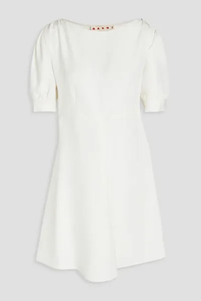 Жаккардовое мини-платье со сборками Marni, цвет Off-white