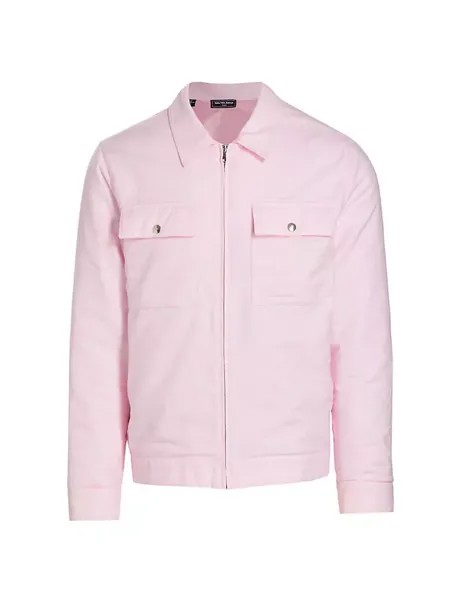 Мягкая куртка узкого кроя в клетку «херрингтон» Saks Fifth Avenue, цвет chalk pink