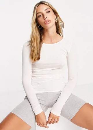 Кремовый лонгслив из шерсти мериноса Sloggi Ever Cosy-Белый