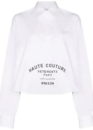 VETEMENTS укороченная рубашка Haute Couture с принтом