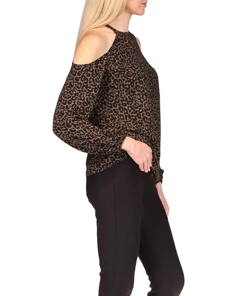 Топ Michael Kors Cheetah Lace Cold-Shoulder Top, цвет Suntan