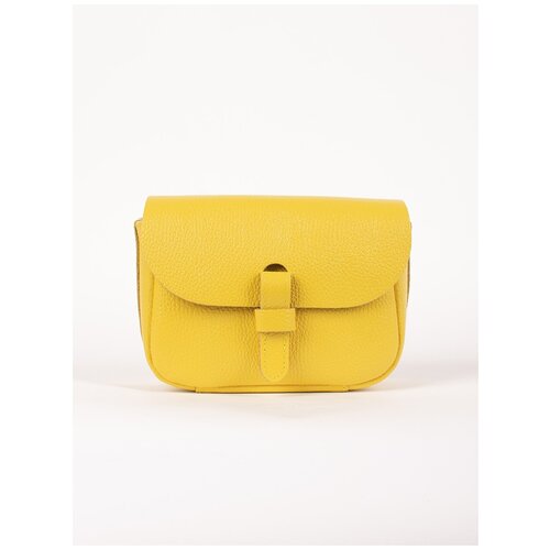 Женская поясная сумка из натуральной кожи лимонная A016 lemon mini grain Divalli
