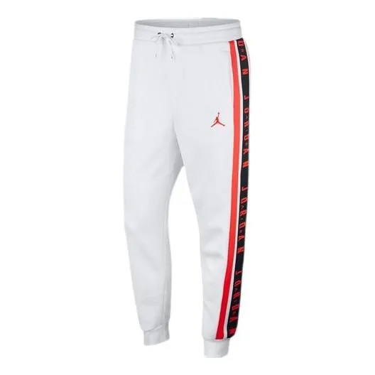Спортивные штаны Men's Air Jordan Printing Pattern Loose Fleece Lined Sports Pants/Trousers/Joggers White, белый