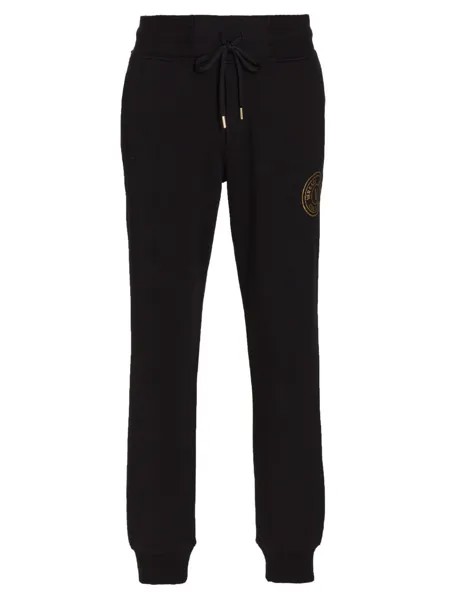 Спортивные штаны с логотипом Emblem Versace Jeans Couture, черный