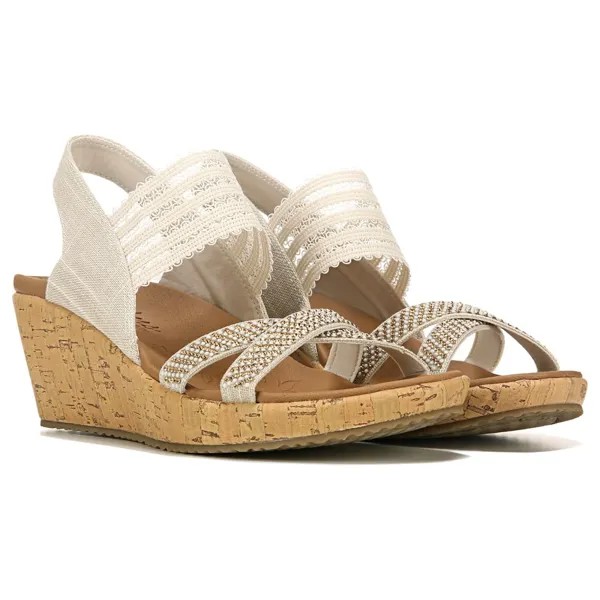 Женские сандалии на танкетке Beverlee Fancy Sips Skechers, цвет natural