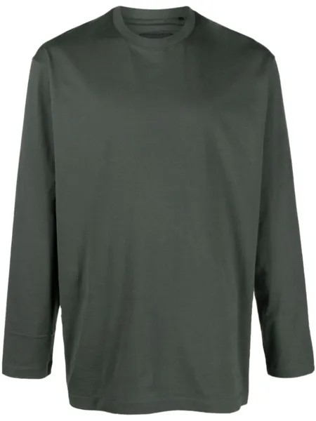 Y-3 logo-patch cotton T-shirt, серый