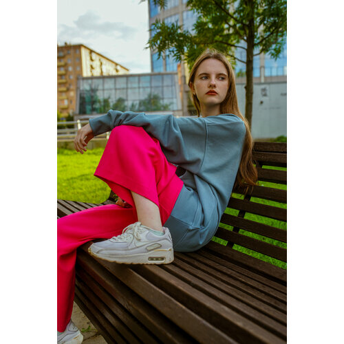 Свитшот Digital Rain, размер M (46-48), голубой