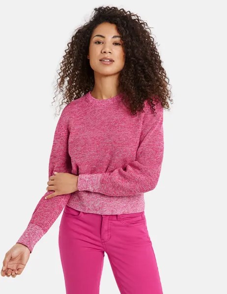 Свитер TAIFUN Langarm Rundhals, цвет Luminous Pink gemustert
