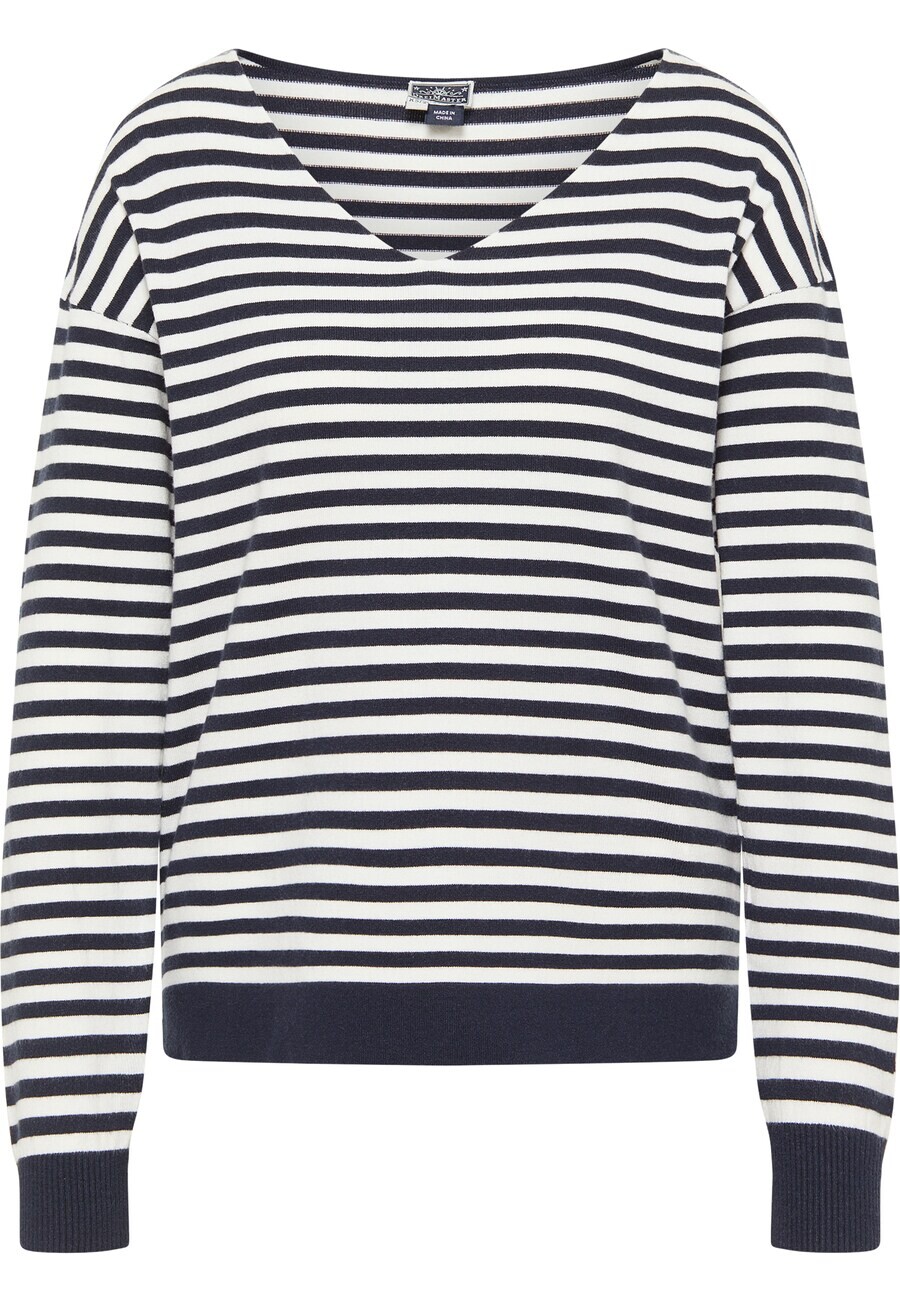 Свитер DreiMaster Maritim Sweater Takelage, цвет marine blue/Wool white