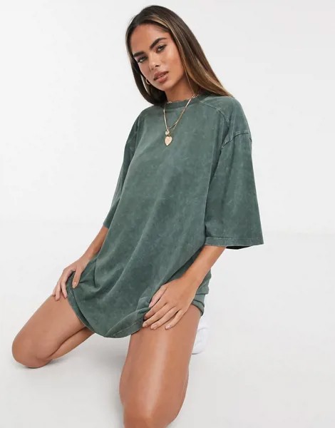 Футболка в стиле oversized сине-зеленого цвета ASOS DESIGN-Зеленый цвет