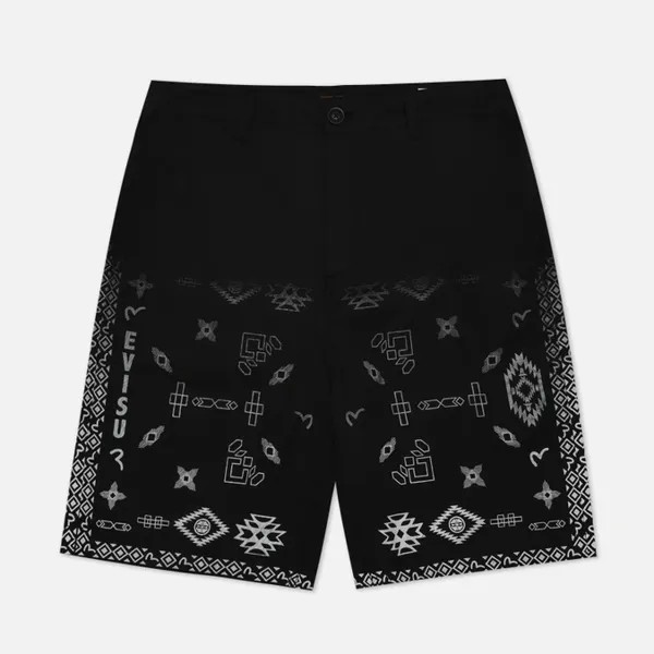 Мужские шорты Evisu Heritage Nomadic Printed Woven чёрный, Размер XL