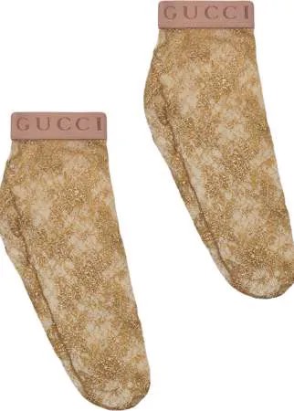 Gucci кружевные носки с эффектом металлик