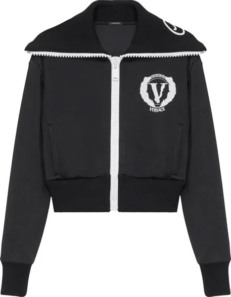Спортивная куртка Versace Logo Embroidered 'Black', черный