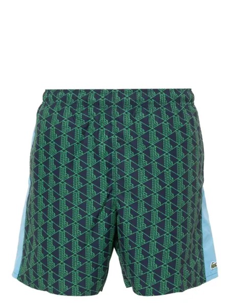 Lacoste плавки-шорты с монограммой, синий