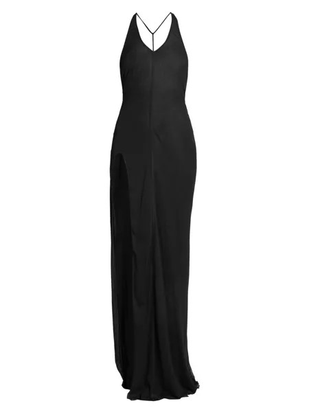 Платье макси с вырезом халтер JW Anderson, черный