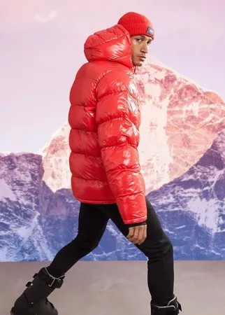 Блестящая горнолыжная утепленная куртка ASOS 4505 ski-Красный