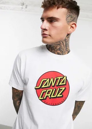 Белая футболка с принтом Santa Cruz-Белый